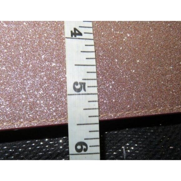 Kate Spade Rose Gold Glitter Chain Crossbody clutch with matching Card Holder - Picture 8 of 12